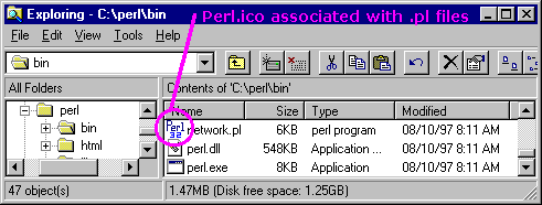 perl file in Explorer Window